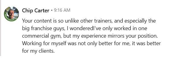 LinkedIn comment from Chip Carter