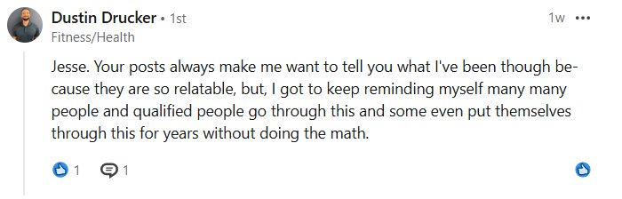 LinkedIn comment from Dustin Drucker