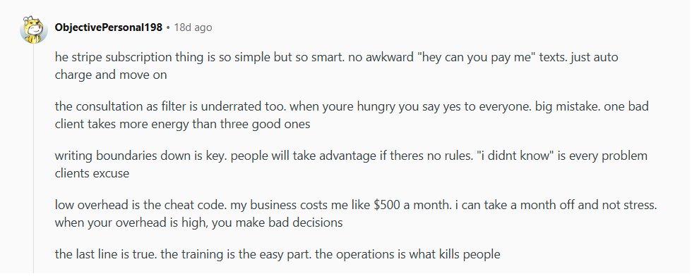 Reddit comment from u/ObjectivePersonal198
